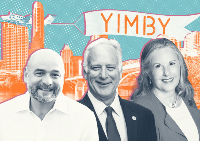 Council Member José Vela, Mayor Kirk Watson and Council Member Leslie Pool