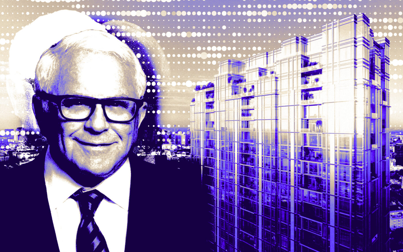 Carpenter CEO Richard Friedman along with a rendering of the Four Seasons Turtle Creek (Getty, Four Seasons Turtle Creek, Boston University)