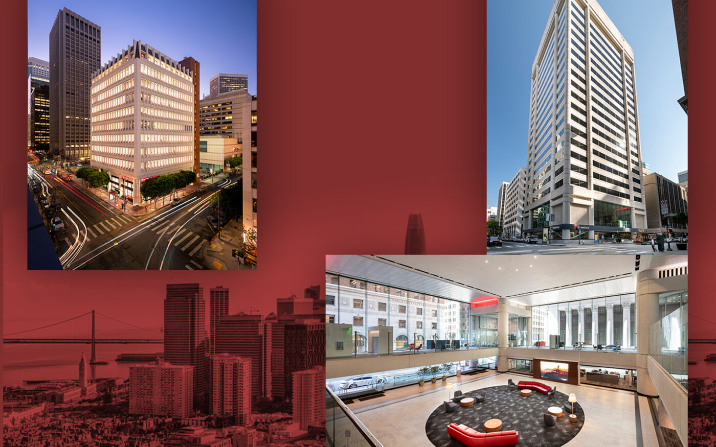 60 Spear (left) and 350 California, the first in a handful of office deals to sell to local buyers