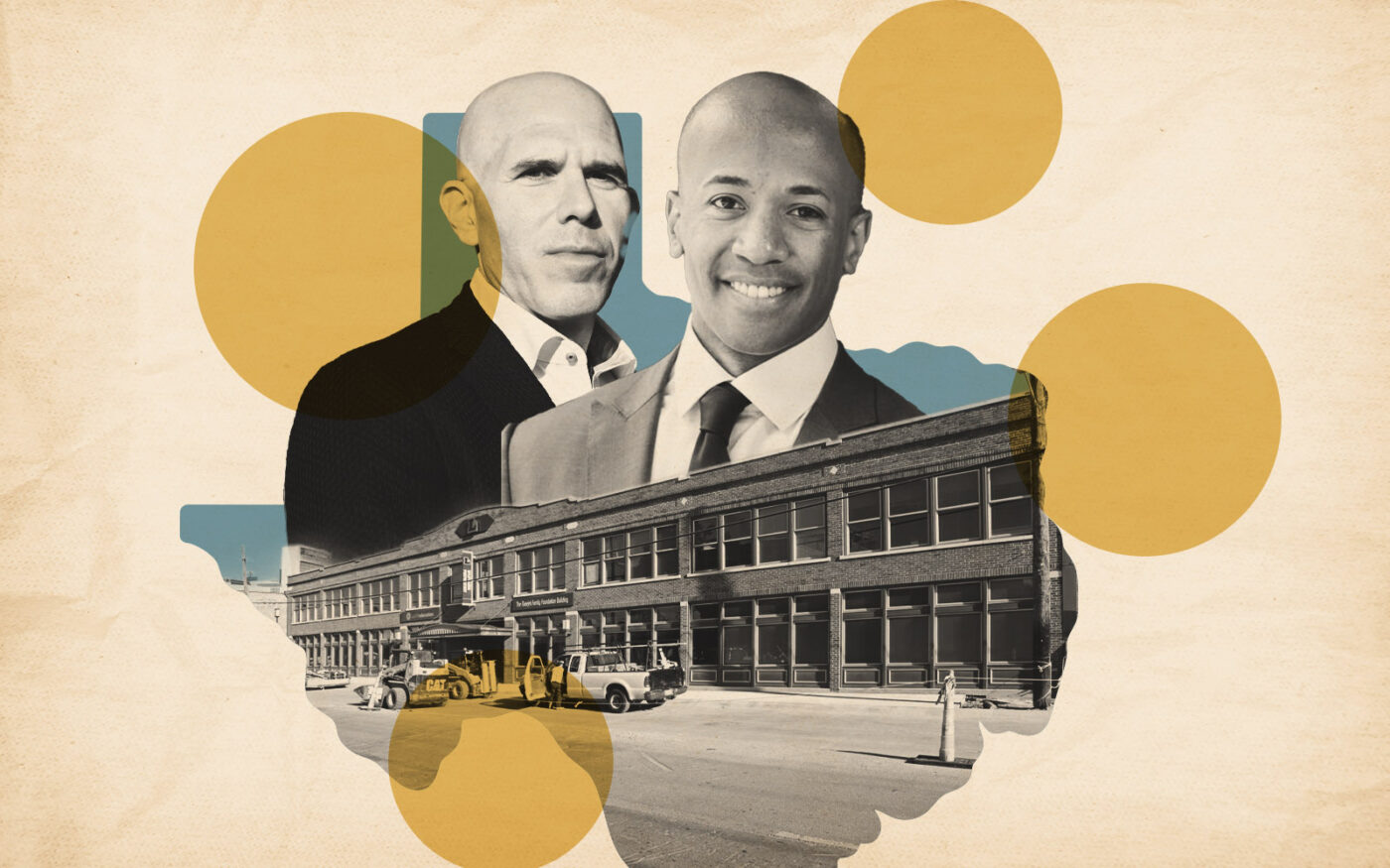 RXR's Scott Rechler and Eric Clement; 2625 Elm Street (Getty, Loopnet, RXR)
